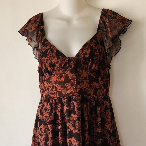 wild fable Dresses & Skirts - Wild Fable sundress mini sz M brown black butterflies EUC